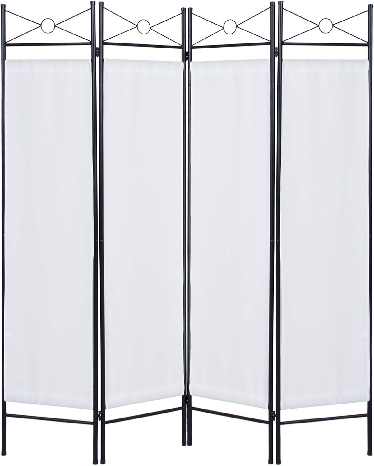 Amazon Com Best Choice Products 6ft 4 Panel Folding Privacy Screen Room Divider W Steel Frame White Furniture Decor