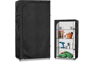 Rileytee Wire Shelf Cover,Heavy Duty 600D Dustproof Waterproof Shelf Covers for Wire Shelving,Outdoor Storage Rack Cover for Wire Rack with Zipper,Black,36"W x 14"D x 54"H