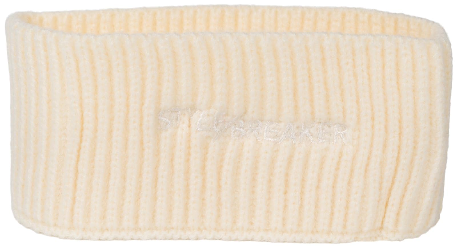 styleBREAKER Women's Knitted Headband with Ribbed Pattern, Logo Embroidery, Warm Winter Hairband, Headband 04026068, Colour:Cream