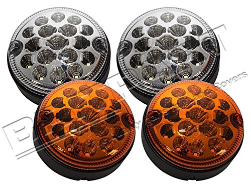 LAND ROVER DEFENDER NAS STYLE LED UPGRADE FRONT LAMP KIT OEM WIPAC PART: DA1274