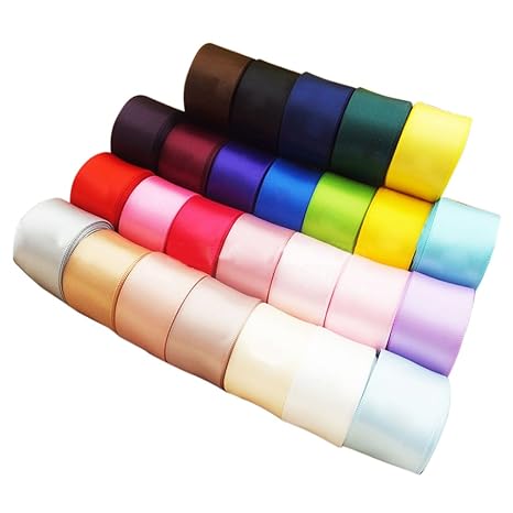 Sharplace 24pcs Bunte Satinband Seidenbänder Seidenband Schleifenband Hochzeit Dekoband Satin Weihnachten