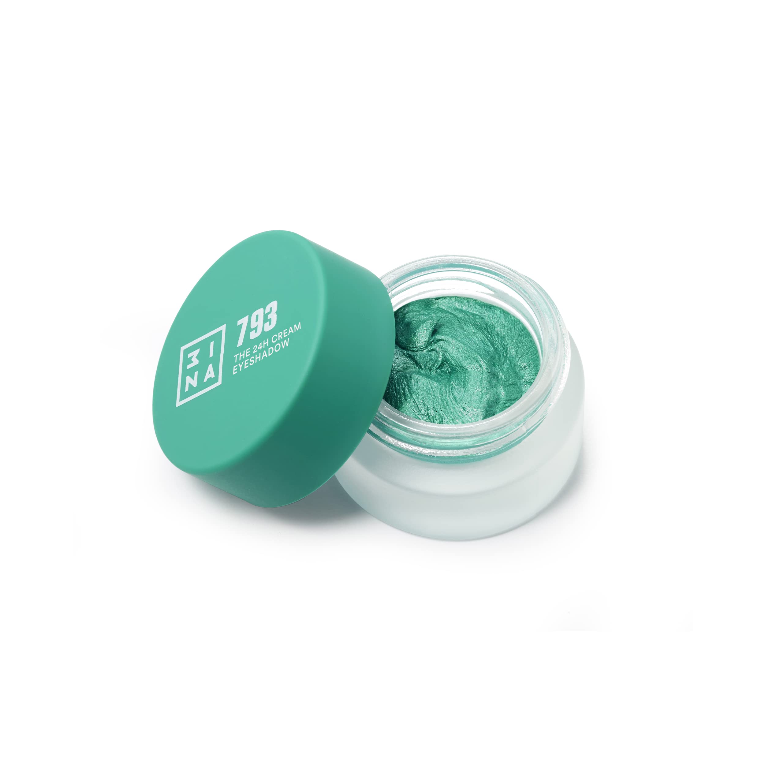 3ina MAKEUP Vegan The 24H Cream Eyeshadow 793 Turquoise 24H Longwearing & Waterproof Fast Drying Formula Creamy Texture Highly Pigmented Matte and Shimmer Finish Cruelty Free, 1, 53.0 gram