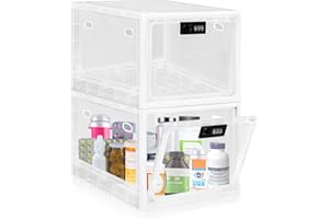 Lockable Box, Medicine Lock Box for Safe Medication, Premium Material Lockable Storage Box Locking Organizer Bin for Fridge F