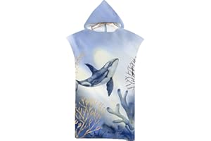 LOMTRATS Quick Dry Surf Poncho Changing Towel Robe Hoodie for Adults Men Women,Microfiber Swimming Beach Surfing Diving Home Hot Springs Bathing Parka