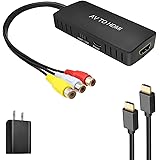RCA to HDMI Converter, RuiPuo Composite to HDMI Adapter Support 1080P, PAL/NTSC Compatible with WII, WII U, PS one, PS2, PS3,
