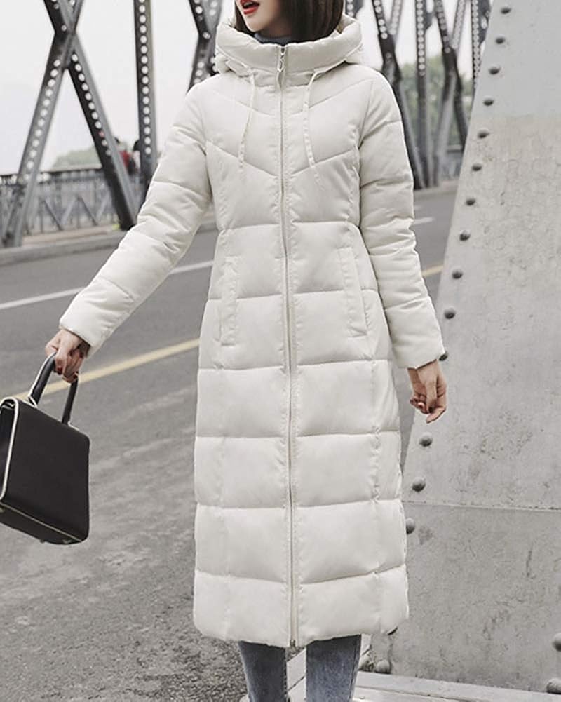 Minetom Hiver Manteau Avec Capuche Femme Doudoune Zippe Manches Longues Epaissir Grande Taille Blouson Chic Coupe Vent Etanche Veste Longue Femme Vetements Eng Bouldermicrofinance Org