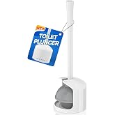 TRENTI Toilet Plunger with Holder, Plunger with Holder for 5.3-inch Toilet Drain, Plungers for Bathroom with Holder, Toilet Plunger Heavy Duty (1, White)