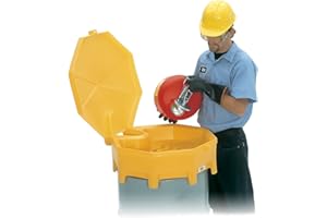 UltraTech 0499 Polyethylene Global Ultra-Drum Funnel with Spout and Hinged Cover, 5 Gallon Capacity, 29" Diameter x 11" Heigh