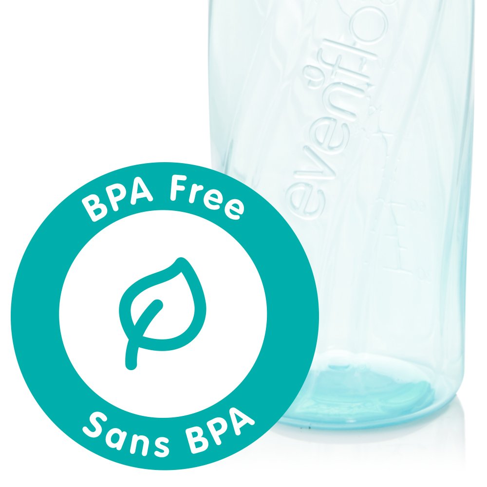 Evenflo Feeding Premium Proflo Vented Plus Polypropylene Baby, Newborn and Infant Bottles - Helps Reduce Colic - Teal/Green/Blue, 4 Ounce (Pack of 6) : Baby