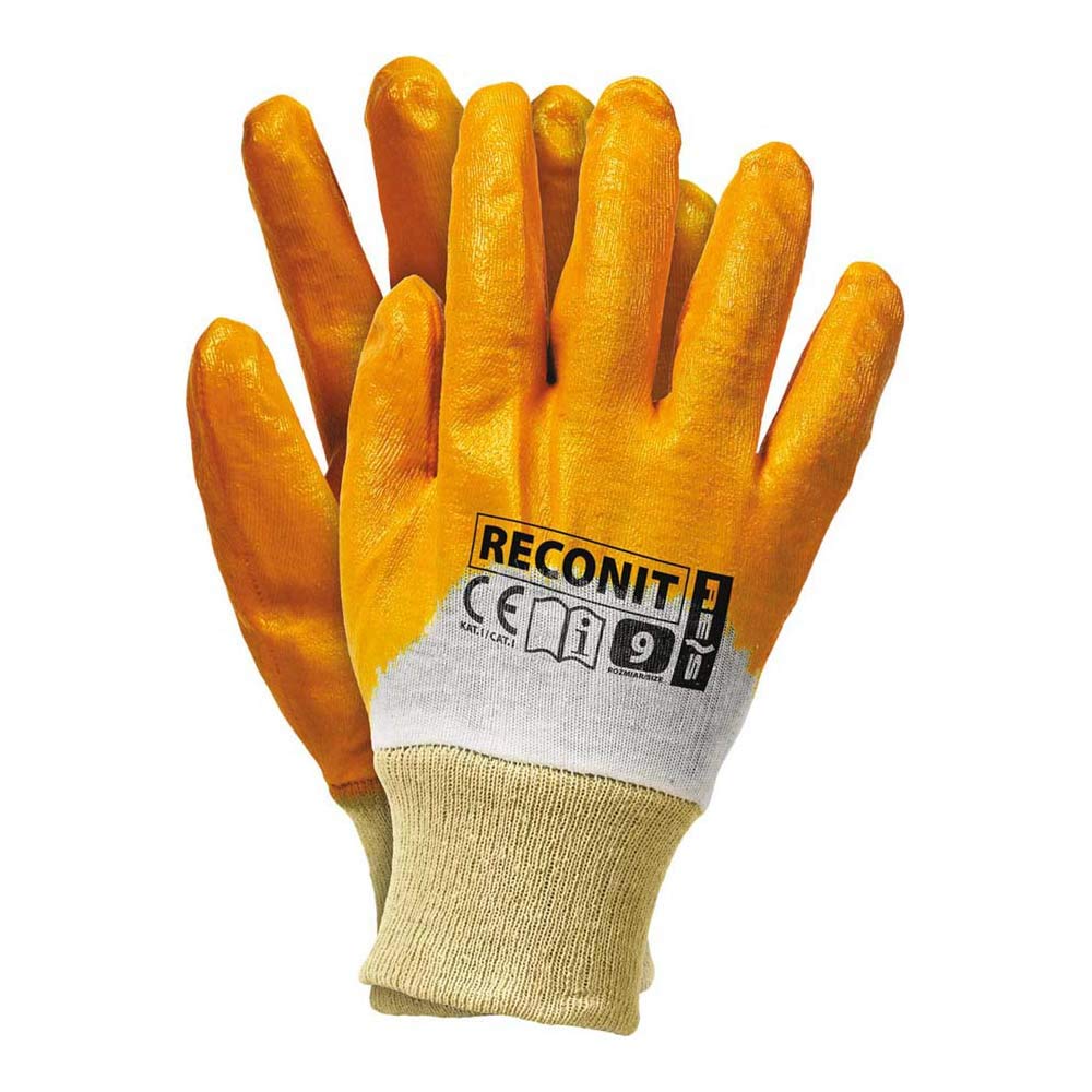 Reis Reconit-Y8 Protective Gloves, Beige-Orange, 8 Size, Pack of 12