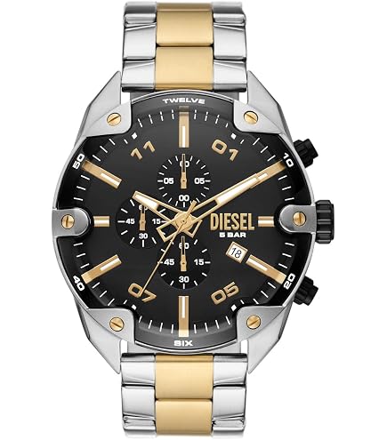 Amazon.com: Diesel Men's Spiked Chronograph Stainless Steel Watch