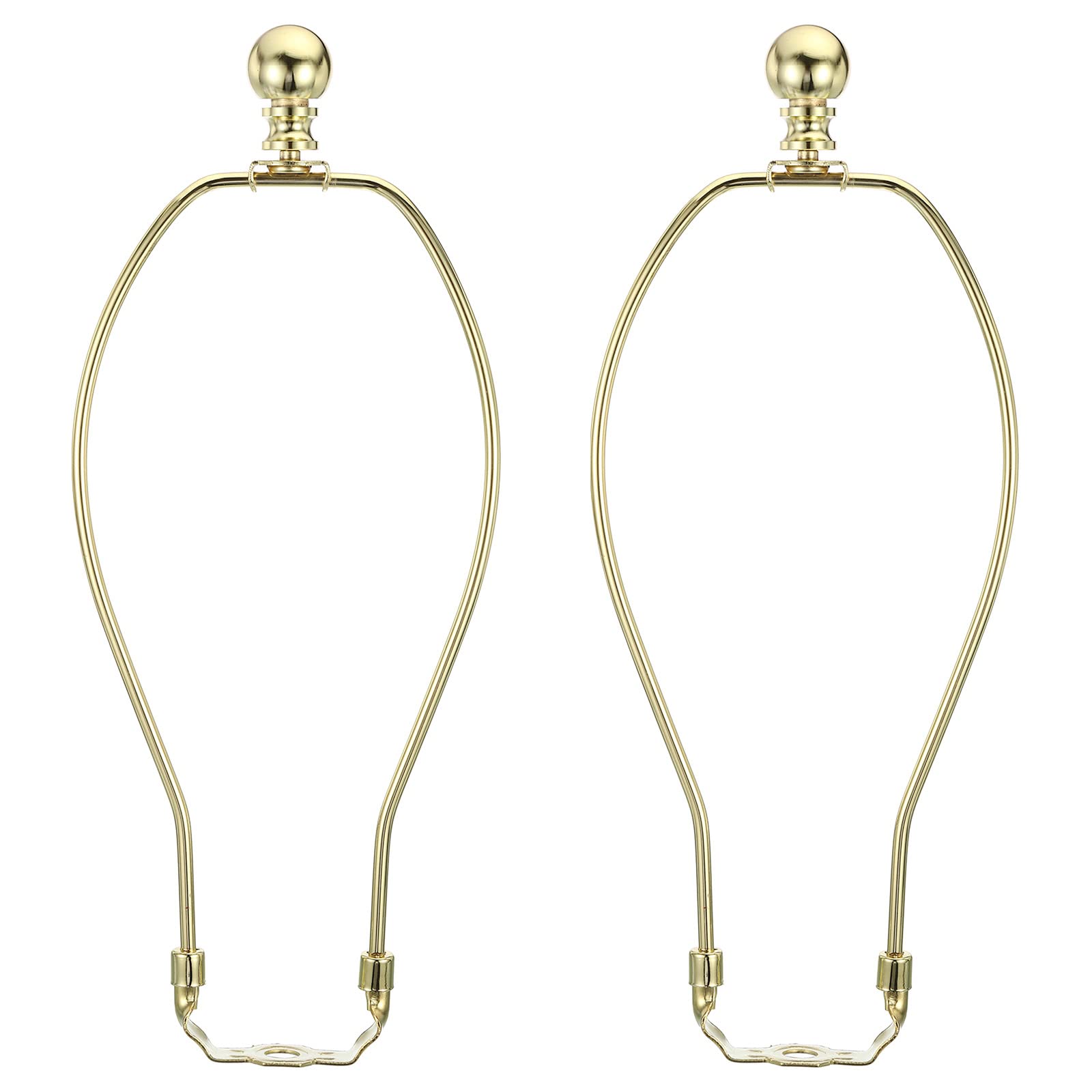 PATIKIL 10.5 Inch Lamp Harp Kit with Finial, 2 Set Detachable Shade Bracket Holder, DIY Lighting Accessories for Table Floor Lamps, Gold Tone