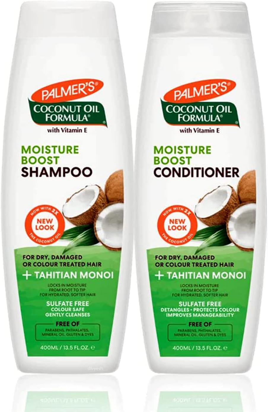 Palmer's Coconut Oil Formula Moisture Boost Shampoo Conditioner 400ml Pack of 2