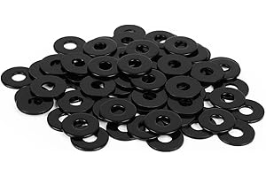 Etauwe 100-Piece M4 304 Stainless Steel Flat Washers - Black Finish Screws Washers and Repair Washers for Industrial, Automotive and Home Use