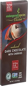 Endangered Species Puffin Dark Chocolate with Cherries, 3 Ounce