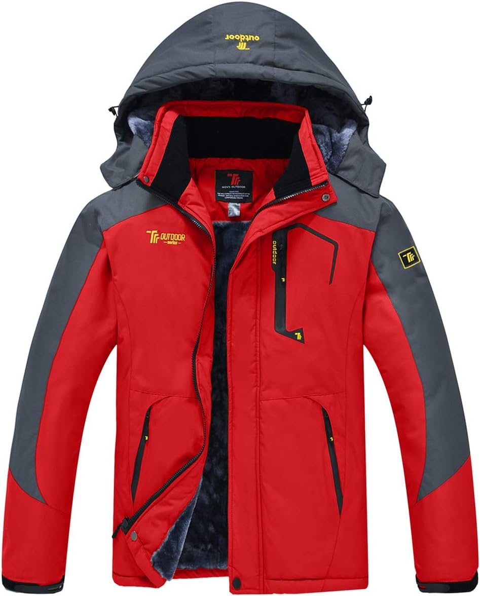 JINSHIMens Mountain Waterproof Fleece Ski Jacket Windproof Rain Jacket