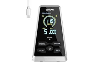 SDREAM Digital LCD Display Metronome For Piano Guitar Drums Violin Ukulele Practice, Rhythm Beat Speed Adjustable, Rechargeable, Electronic Metronome with Volume Knob