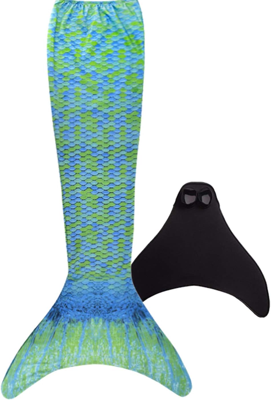 Girls Mermaid Tail for Swimming with Black Monofin