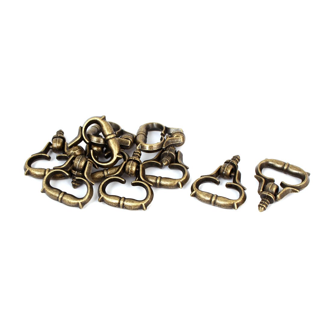 sourcingmap 10pcs Retro Style Jewelry Box Zinc Alloy Pull Handle Bronze Tone