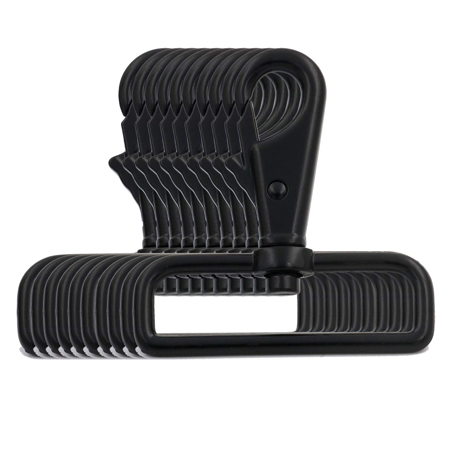 BIKICOCO 2'' Swivel Trigger Tilt & Bump Thumb Knob Bolt Snap Hook Lobster Claw Clasp Spring Loaded Clip, Black - Pack of 10