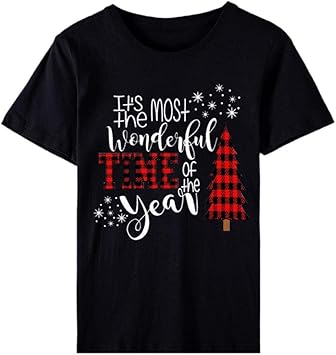 Natale On Tumblr.Maglietta Donna Natale Tumblr Magliette Manica Corte Estive Ragazza T Shirt Stampata A Cuore Bluse Casual Camicia It Is The Most Wonderful Time Of The Year Stretch Maglione Top Amazon It Giochi E