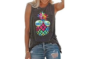 Womens Tank Tops Summer Sleeveless Graphic Camisole Shirt Causal Loose Fit Beach Blouse
