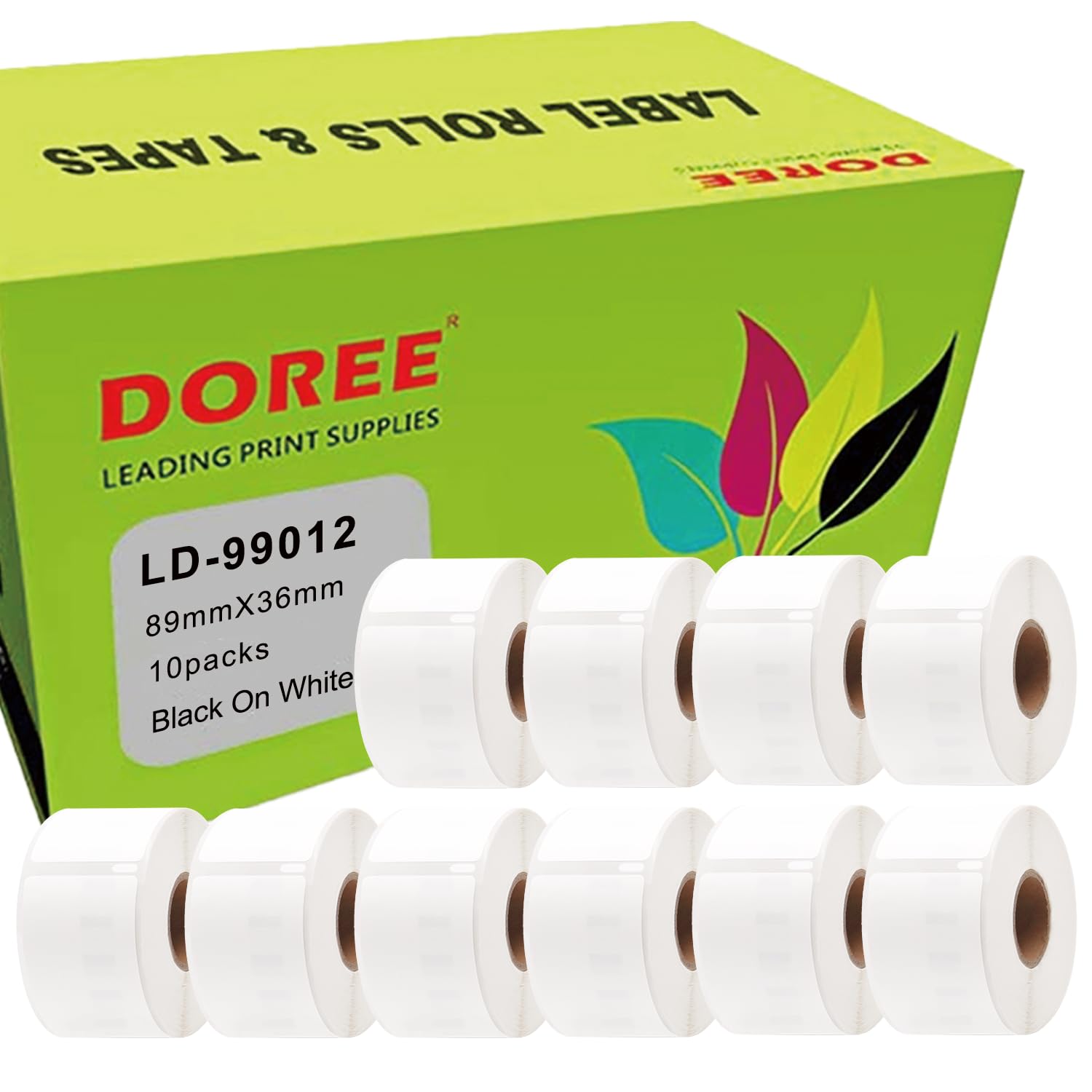 10 Rolls Doree 99012 36mm x 89mm Address Labels Compatible for Dymo Labelwriter Printers 4XL 450 400 330 320 310 Twin Turbo Duo Seiko SLP 450 430 420 400 240 220 200 120 100 Pro Plus