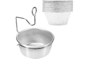 MOASKER Grease Cup with Clip for Char-Broil/Kenmore Replacement Parts, Masterbuilt 30" & 40" Propane Smokers and Other Similar Grills, Grease Bucket Tray and 10-Pack Disposable Foil Liners