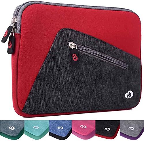 Kroo Checkpoint Friendly Tablet Sleeve fits LG G Pad 4G LTE, G Pad II 10.1 inch, LG G Pad X 10.1, LG Electronics E10 Tablet (Aurora Red/Almost Black Universal Case)