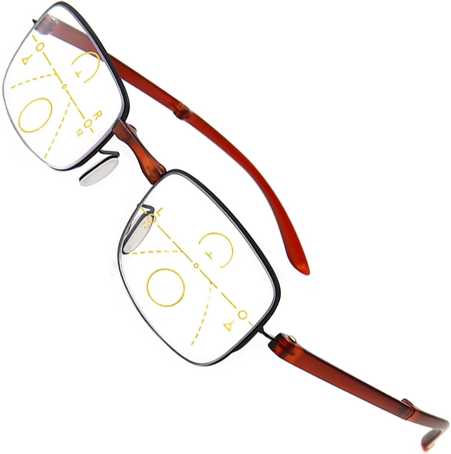 Collapsible Progressive Multifocus Reading Glasses Stylish Blue Light