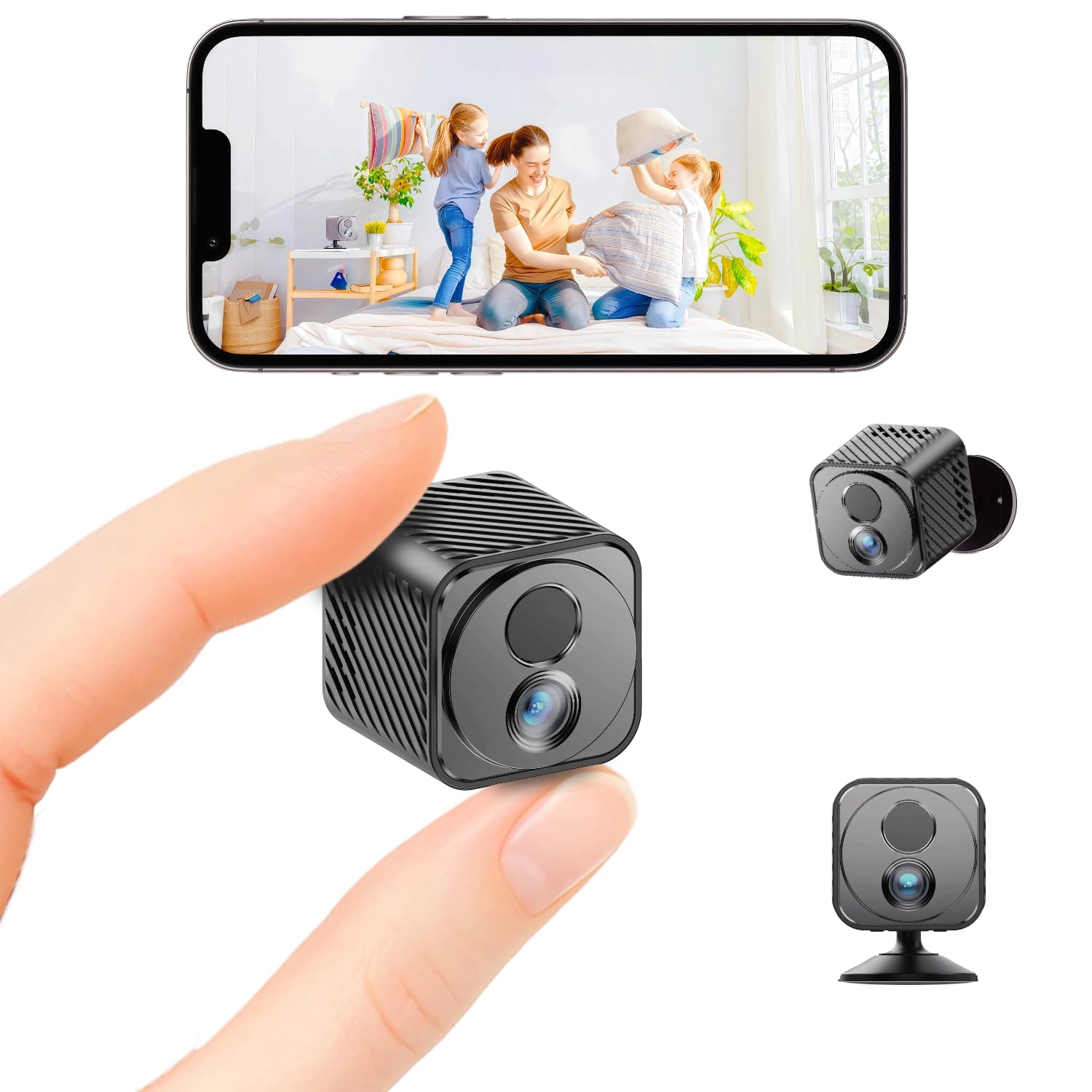 Photo 1 of Upgraded Mini Camera 30-Day Battery Life, Wireless Hidden Camera 1080P HD with AI Motion Detection, Auto Night Vision, WiFi Pet, Baby Monitor, Nanny Cam for Home Office Security , Free cloud storage