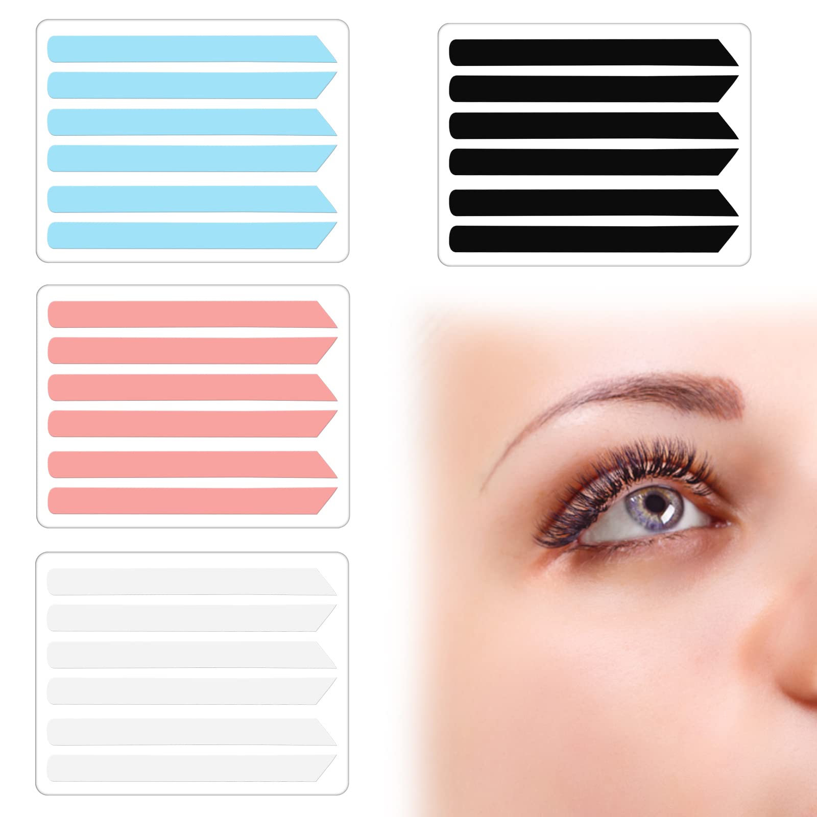 Photo 1 of 24 Pcs Lash Lift Ribbon Kit, Silicone Pads Tool, Soft Reusable Perm Rods, Eyelash Lifting Compensator, Tapes Makeup Beauty Tool (4 Colors)