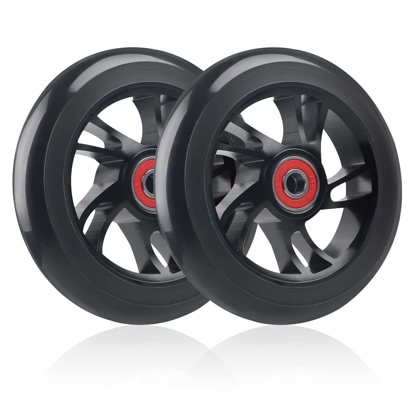 DBREAKS 2 x 110 mm Replacement Scooter Wheels - Stunt Scooter Wheel, ABEC-9 Bearing, Unisex Adult (Black)