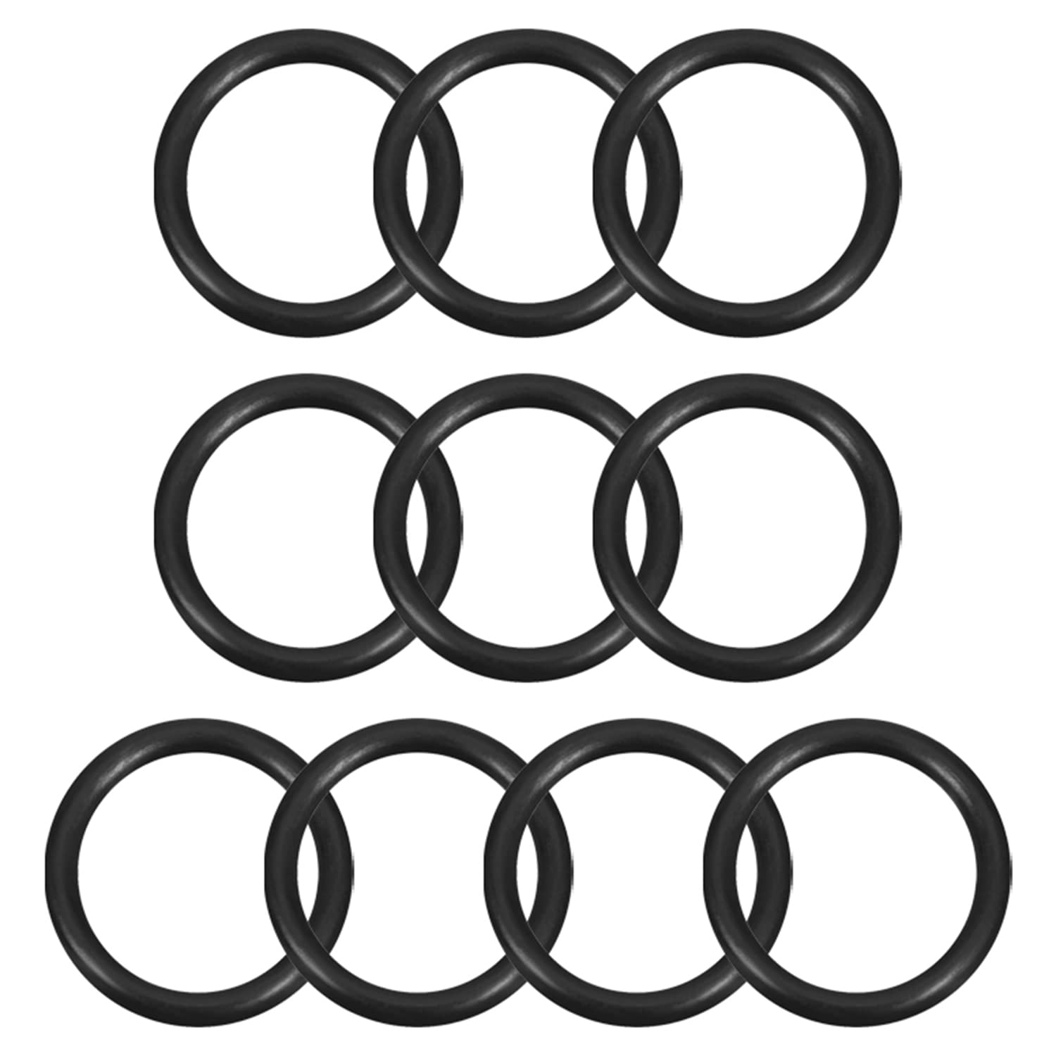 Othmro Fluorine Rubber O-Rings 9.5mm OD 7.5mm ID 1mm Width, Sealing Gasket, Black,Pack of 10