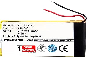 XSPLENDOR XPS Replacement Battery for Apple iPod Nano 6th iPod Nano 6th Generation PN 616-0531