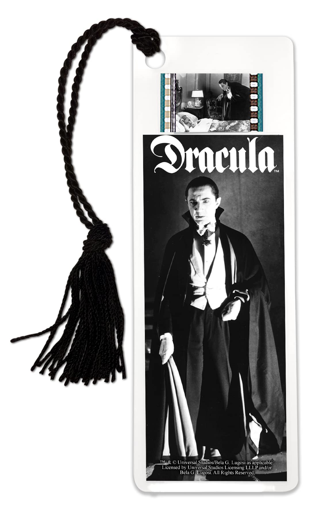 Universal Monsters Dracula (1931 Bela Lugosi - Laminated 2x6 FilmCells Bookmark with 35mm Clip of Film and Tassel