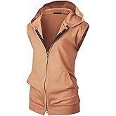 GIVON Women's Lightweight Hooded Vest Sleeveless 1/4 Zip Pullover Casual Hoodie Sweatshirt with Pockets