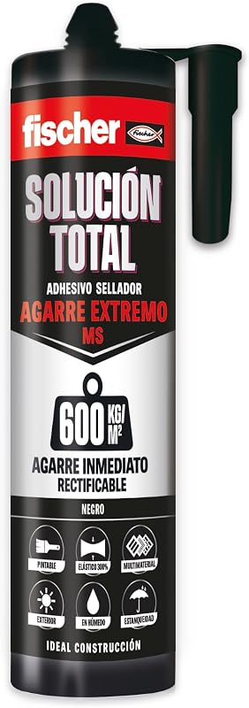 - Solución Total Agarre Extremo 600kg Negro 290ml | Pegamento fuerte | Adhesivo y Sellante MS Polímero | Uso Interior y Exterior | Pintable y Resistente a Impactos