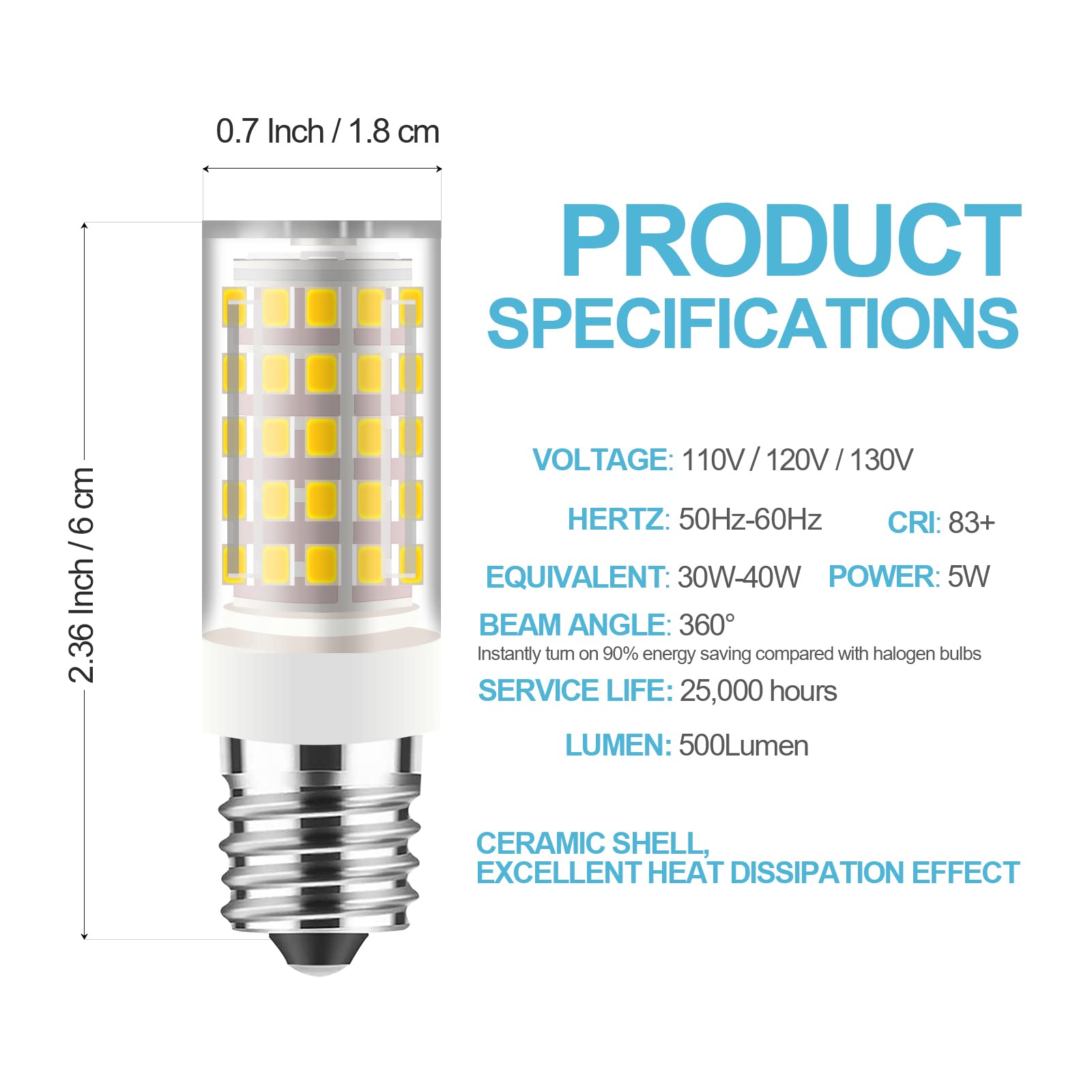 Yucclim 5W Sewing Machine LED Light Bulb – No Flicker 5/8