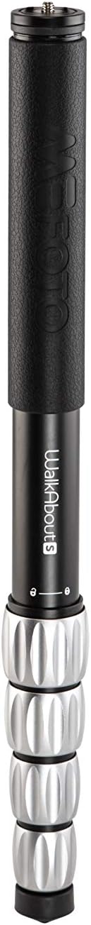 MeFOTO Walkabout S Lightweight 61.6" Aluminum Travel Monopod w/Case, Twist Locks, Wrst Wrap, 30 lb Capacity, 1/4"-20 Thread for Mirrorless/DSLR Sony Nikon Canon Fuji - Black (WASATTN)
