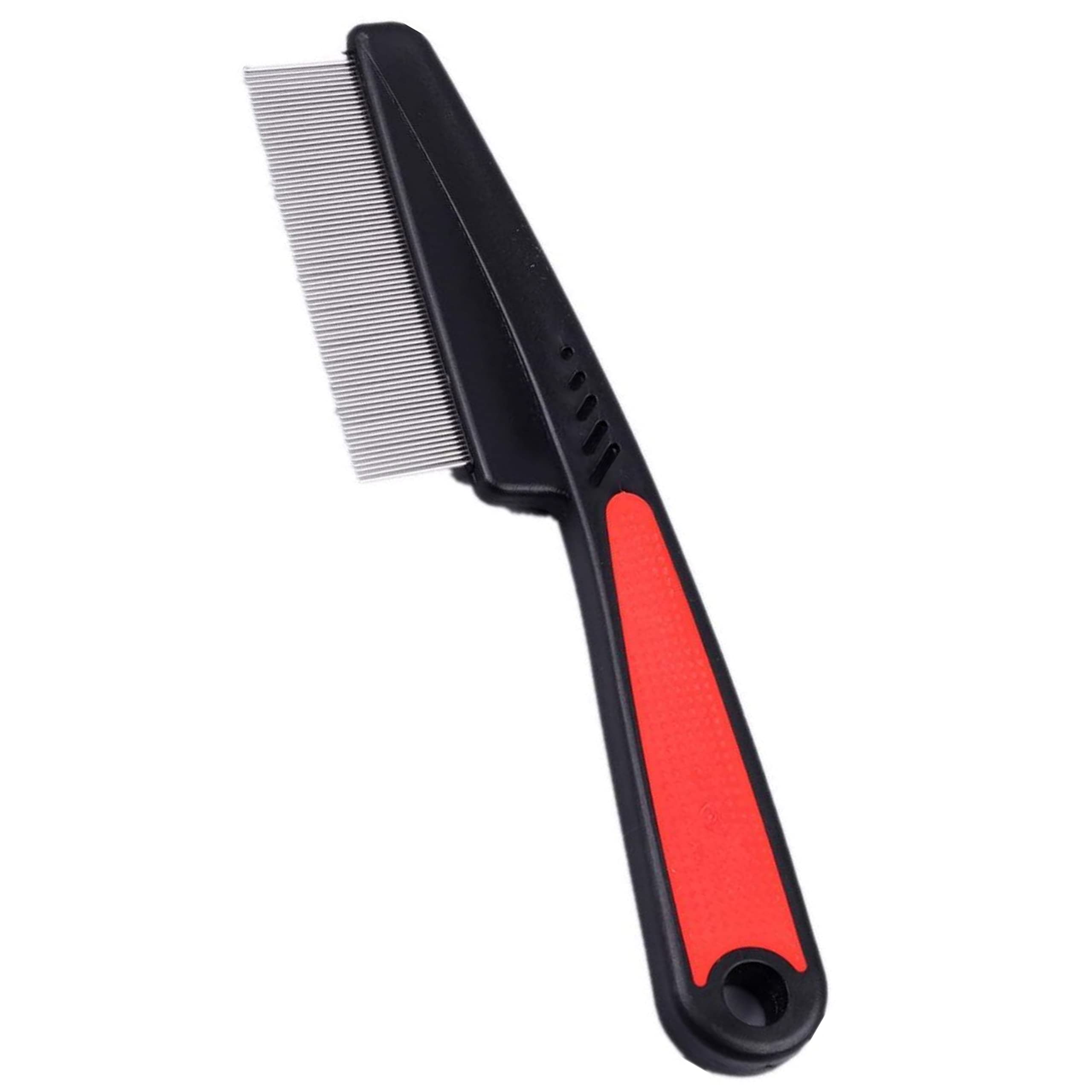 Noondl Flea Comb for Long Haired Cats & Anti Knot Grooming Comb for Dogs Ruberised Easy Grip Handle Great for Rabbits too