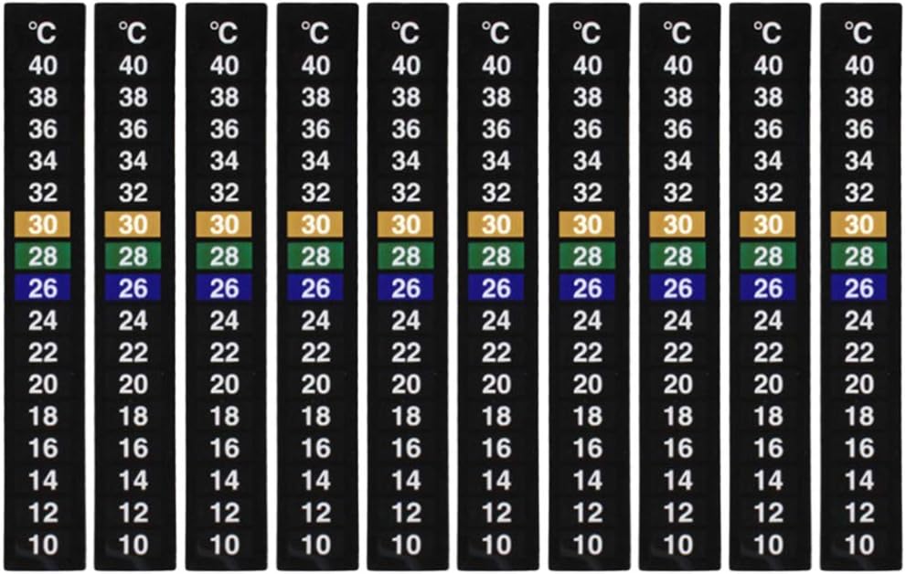 iplusmile Aquarium Stick-on Temperature Strip Fish Tank Water Temperature Sticker Gauge Degree Celsius Display 18℃-34 ℃(10Pcs) - Image 4