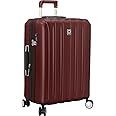 DELSEY PARIS Titanium Hardside Expandable Luggage with Spinner Wheels Checked Luggage, Black Cherry Red, Checked-Medium 25 Inch