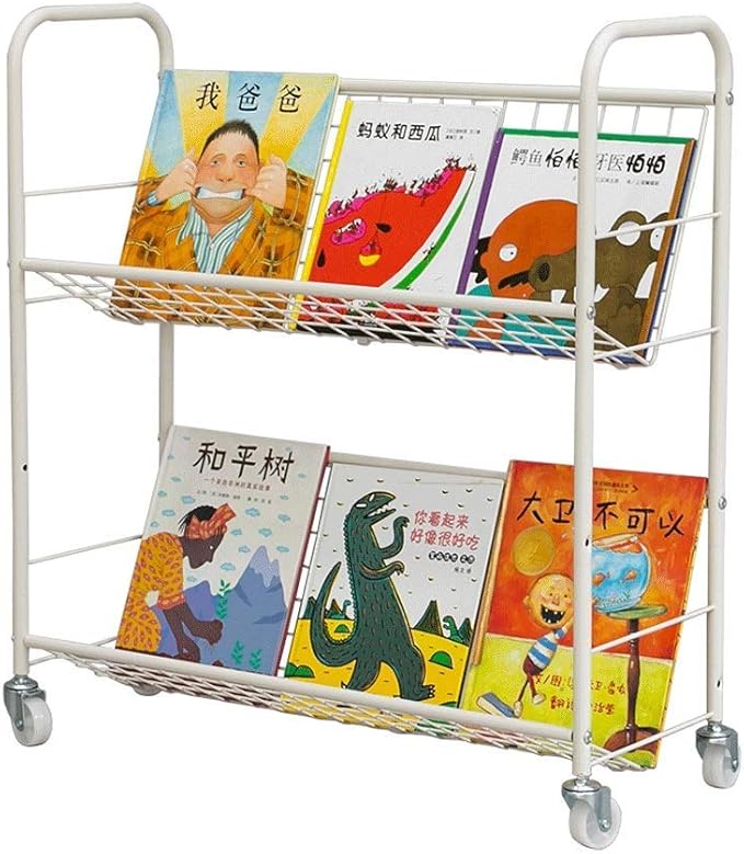 Bookcase Removable 2/3layer Bookshelf With Wheels Small Book Stands