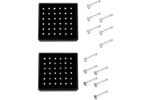 BodyBonita 72pcs 22G Nose Studs Stainless Steel Nose Rings Studs Colorful CZ Nose Pin Piercing Jewelry Box Set for Women Men