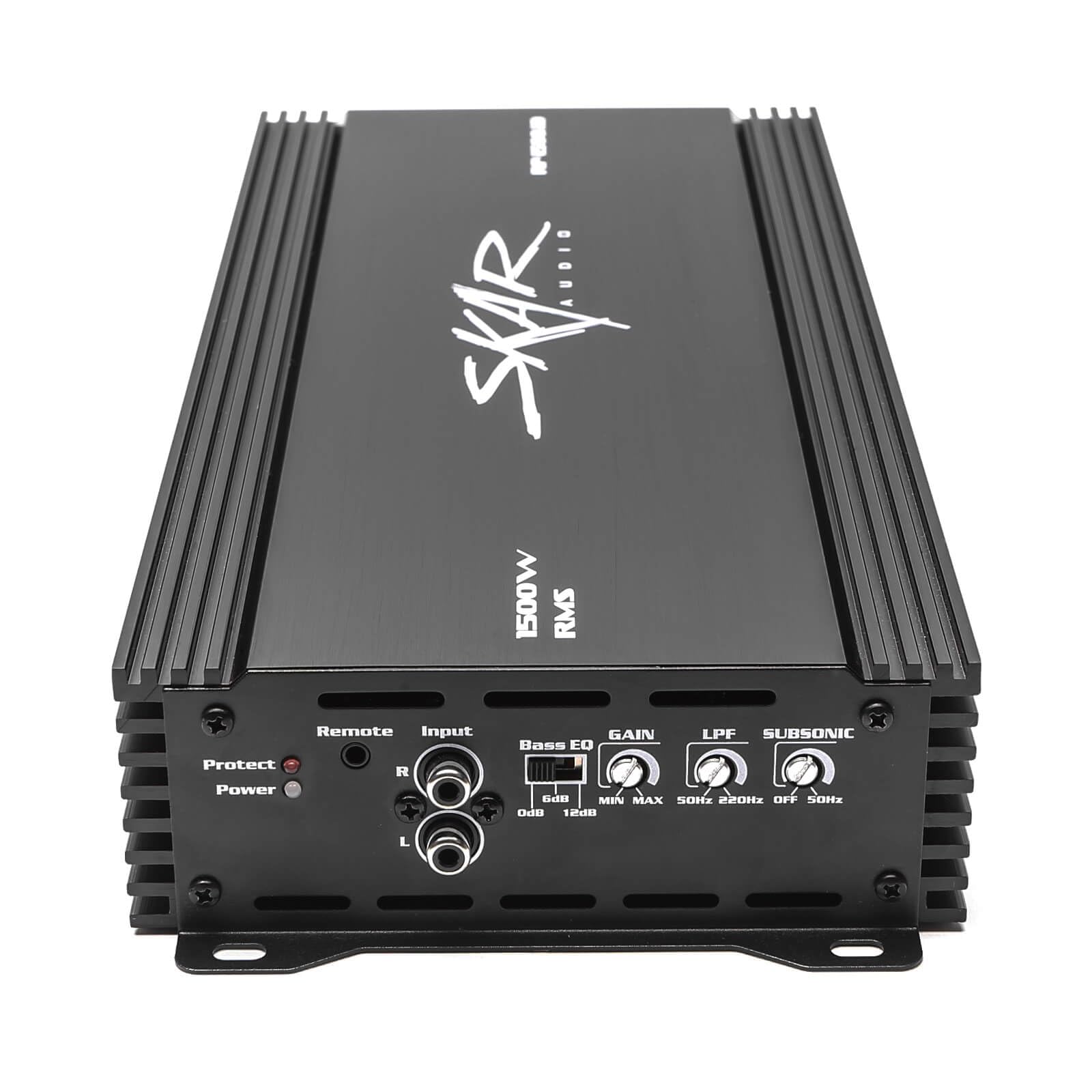 Skar Audio RP-1500.1D Monoblock Class D MOSFET Amplifier with Remote Subwoofer Level Control, 1500W