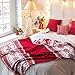 Bedsure Christmas Holiday Knitted Woven Throw Blanket Red and White Super Soft Plush Warm Winter Blanket for Bed, Couch and Gifts, 50 x 60 inches