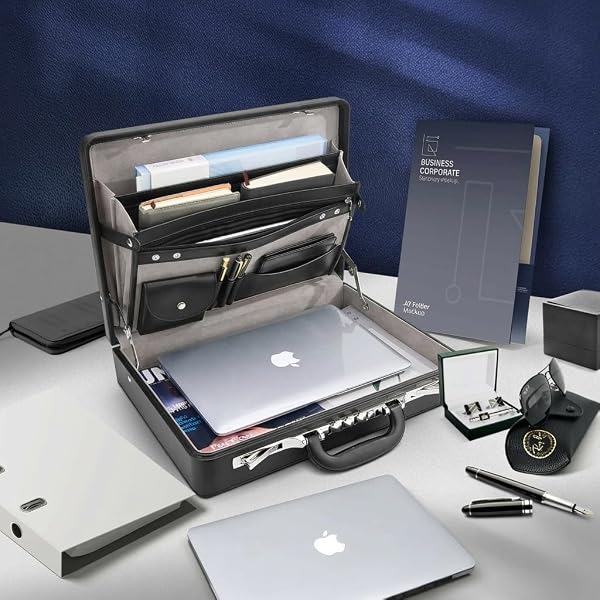 HAESTUS BRIEFCASES FOR MEN, PROFESSIONAL LEATHER BRIEFCASE WITH LOCK, HARD SHELL BUSINESS BRIEF CASE, DURABLE EXECUTIVE ATTACHE CASE FOR LAPTOP DOCUMENTS, MENS HARD BRIEFCASE FOR WORK OFFICE TRAVEL