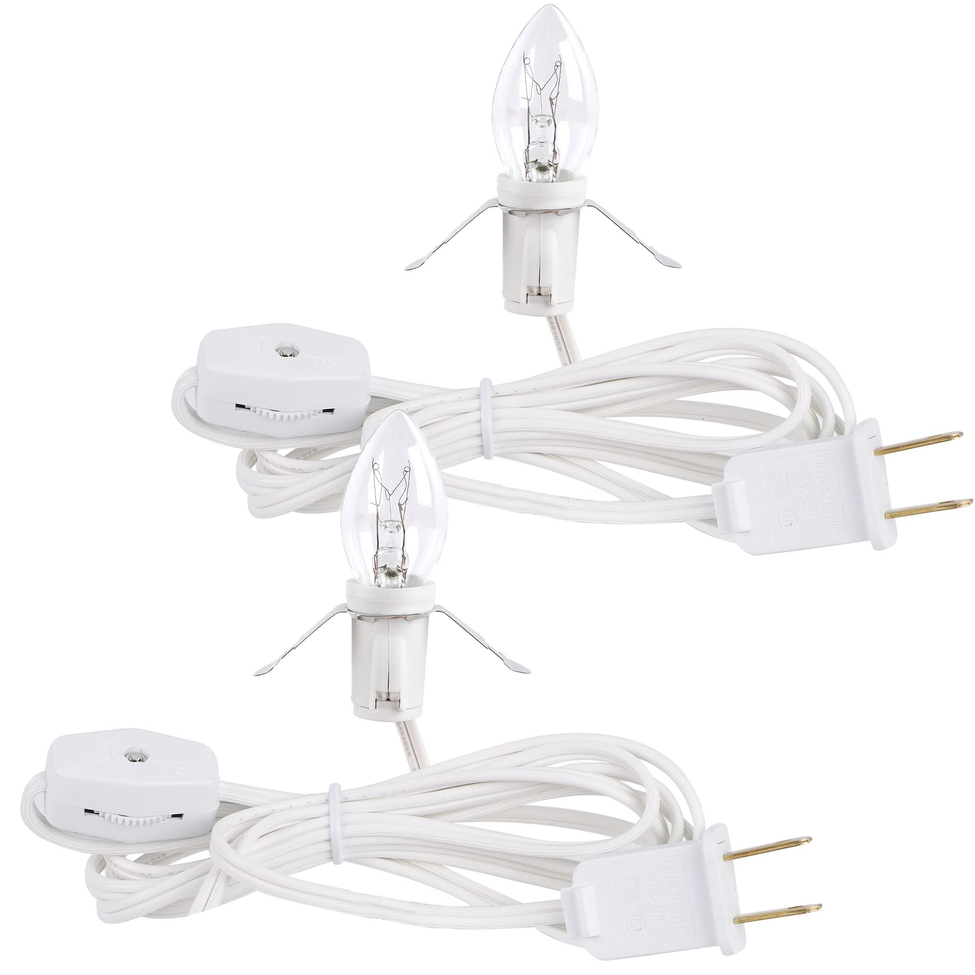 Photo 1 of WATERGLIDE 2 Pack Accessory Cord with Clear Bulb, 6 FT UL Listed Replacement Lamp Cord with ON/Off Switch, Perfect for Christmas Village House, Craft Projects, Halloween Holiday Decoration