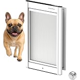 iGuardPaw Automatic Dog Door for Door, Smart Dog Door with Collar Sensor, M | aluminum built, collar-activated, scheduled access, pet-only access, adjustable sensing range, anti-pinch, medium, white